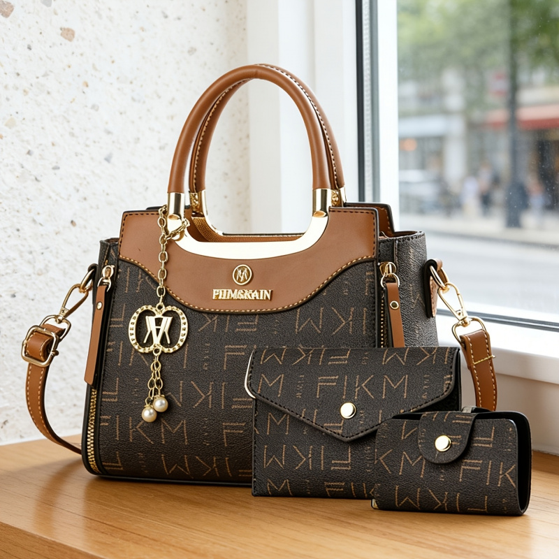 Luxury Bags With Zipper - 3-piece set of light luxury high-grade
