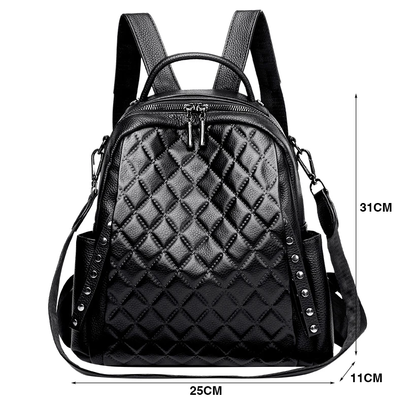 Genuine Leather Rucksack Women - Luxury Bags With Zipper 评论和价格