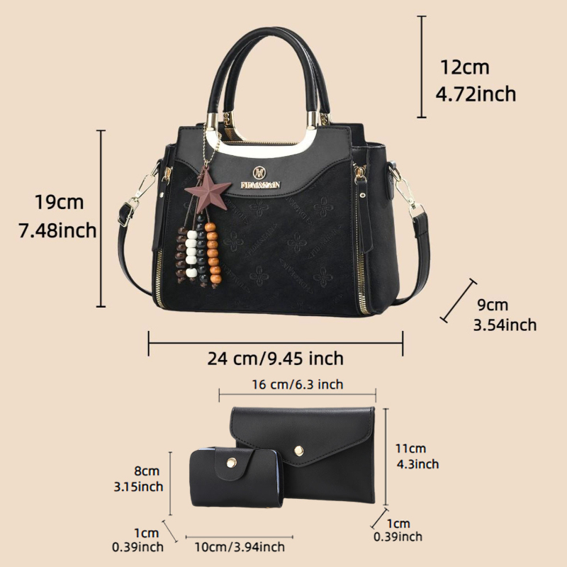 Stylish women's handbag, solid - Luxury Bags With Zipper 评论和价格