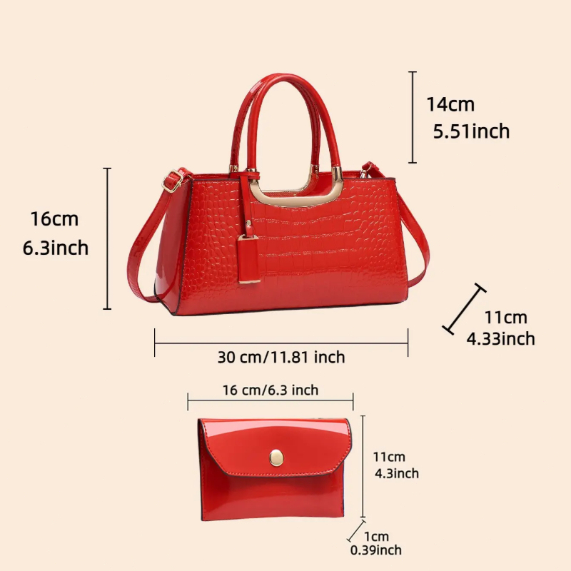 Women's Handbag Set, Light Lux - Luxury Bags With Zipper 评论和价格