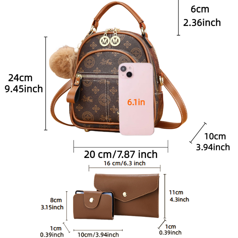 3-piece women's bag set, light - Luxury Bags With Zipper 评论和价格