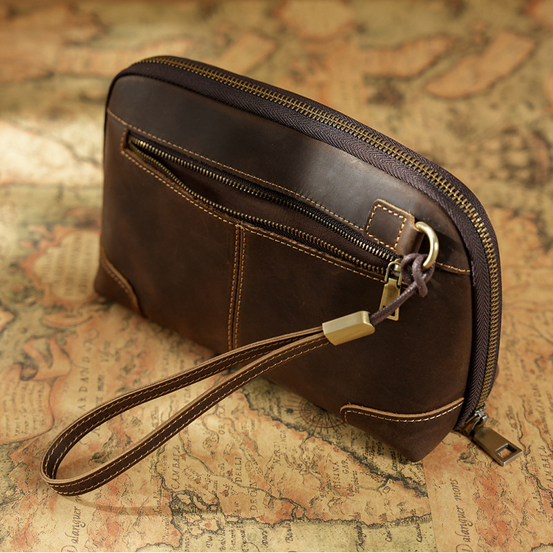 Vintage 100% Genuine Leather Z - Wristlet Wallet Zipper 评论和价格