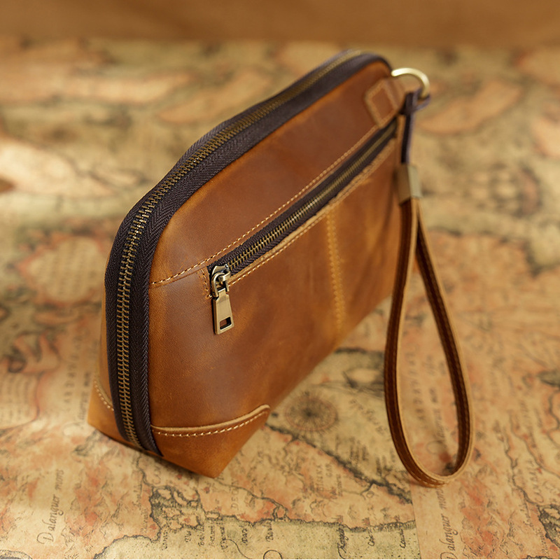 Vintage 100% Genuine Leather Z - Wristlet Wallet Zipper 评论和价格