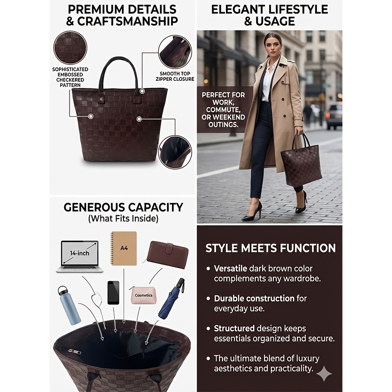 Light Luxury Deep Brown Quilte - Luxury Bags Vintage 评论和价格