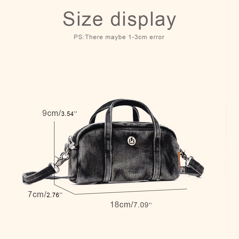 Korean Casual Mini Denim Box B - Luxury Bags With Zipper 评论和价格