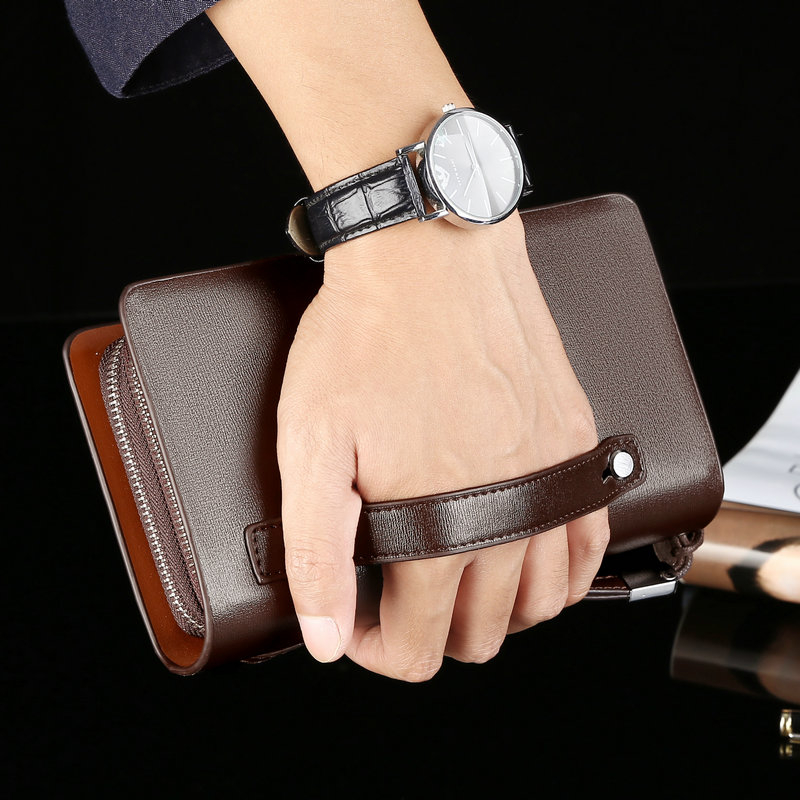 Fashion Men's Wallets Brand La - Wristlet Wallet Zipper 评论和价格