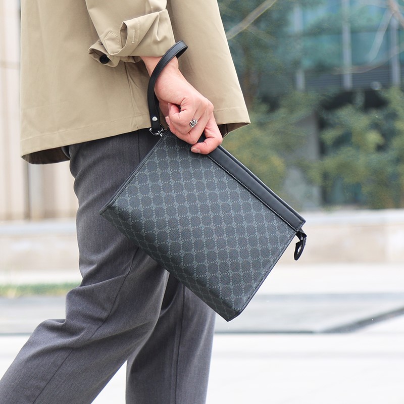 New Men Clutches Bags Man Wall - Wristlet Wallet Zipper 评论和价格