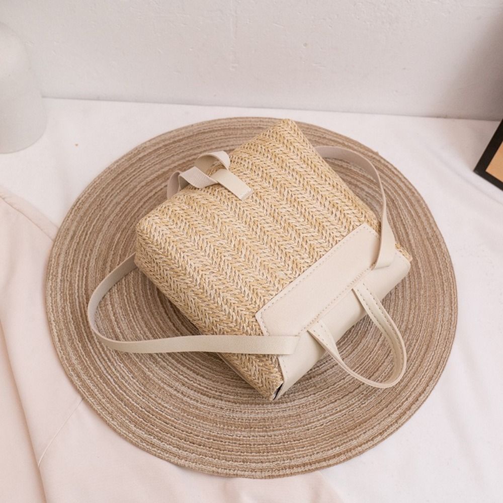 Fashion PU Leather Straw Backp - Luxury Bags Vintage 评论和价格